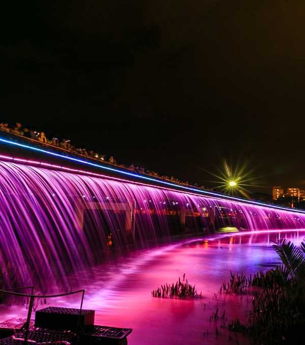 United Arab Emirates Dubai Water Canal Waterfall