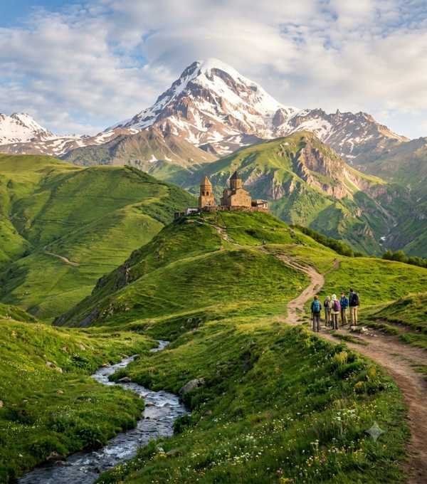 Georgia Majestic Caucasus Peaks of Gergeti