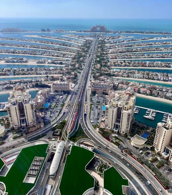 United Arab Emirates Palm Jumeirah Aerial Island