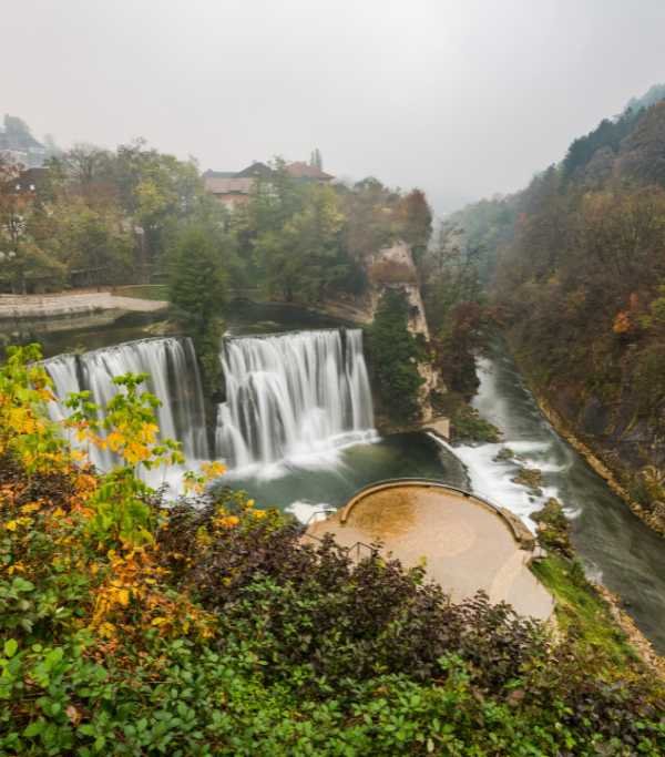 Bosnia and Herzegovina Ancient City Of Jajce and Waterfall