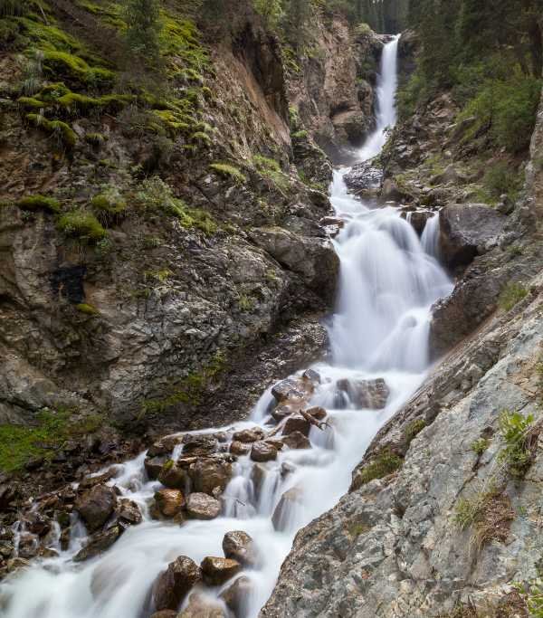 Kyrgyzstan Barskoon Waterfall